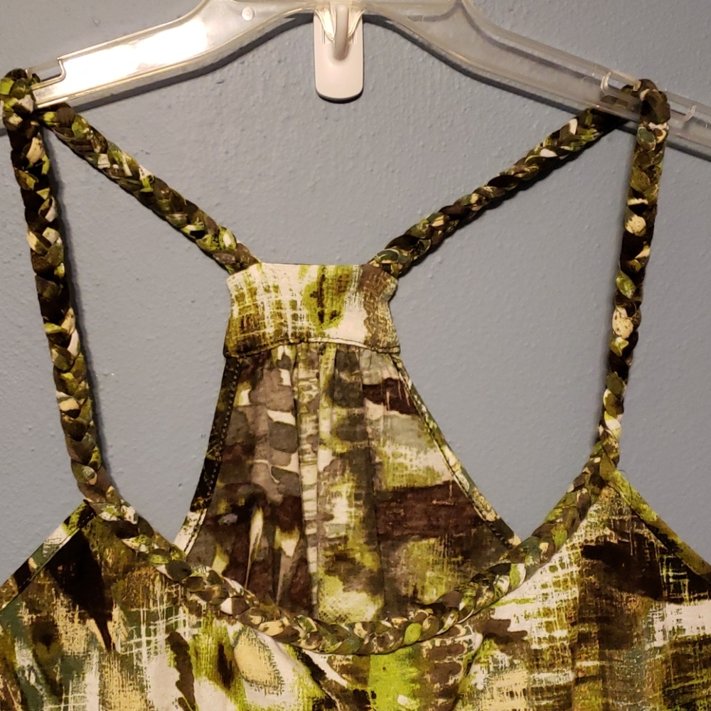 🛍 Racer Back Top, Green, 1X